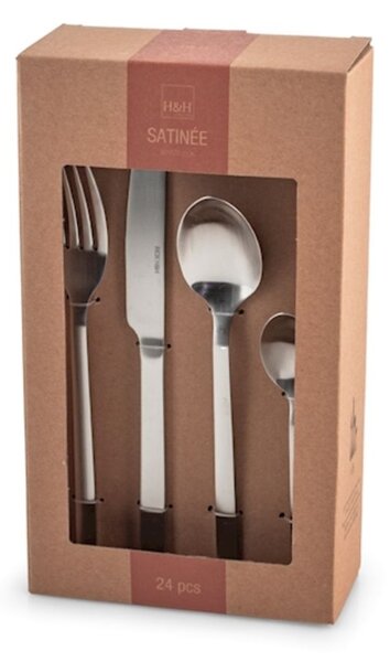 Servizio 24 posate tavola Satinee in acciaio Inox