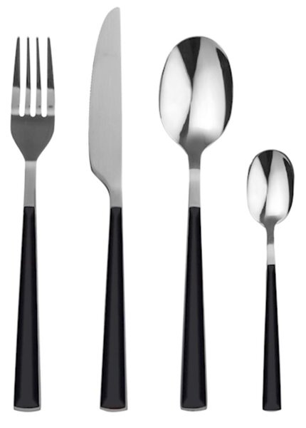 Servizio 24 posate tavola Arbor in acciaio inox manico in abs colore nero