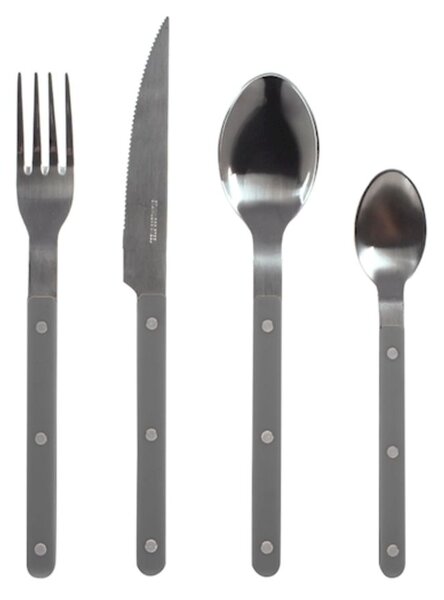 Servizio 24 posate tavola Invictus in acciaio inox manico in plastica colore grigio