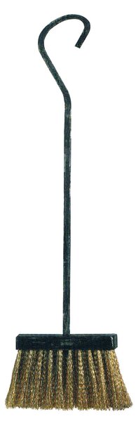 Scopino con manico Ferro con setole in Ottone per Camino ignifugo h 50 con Ottone lavorazione artigianale in stile classico made In Italy