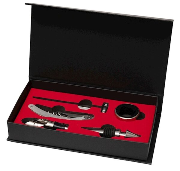 Cofanetto Sommelier in legno nero 6 pezzi