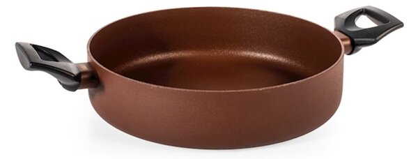 Tegame 2 manici Ground in alluminio antiaderente pfluon colore marrone cm 24