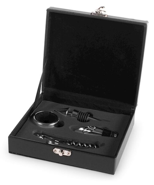 Cofanetto Sommelier in legno nero 5 pezzi