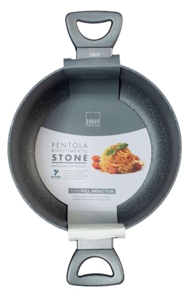 Pentola Stone Grey in alluminio con rivestimento antiaderente stone cm 24
