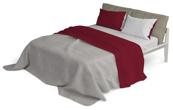 Set Lenzuola Matrimoniale Sopra Sotto e Federe Doubleface Bordeaux/Grigio Chiaro