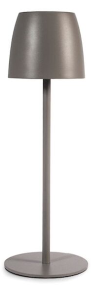Lampada da tavolo touch Eureka ricaricabile in metallo tortora cm 38