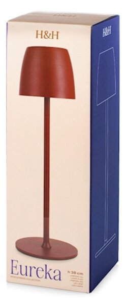 Lampada da tavolo touch Eureka ricaricabile in metallo rosso cm 38