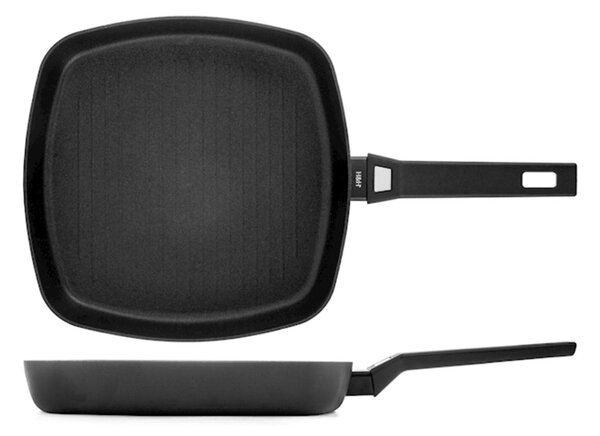 Bistecchiera Titan in alluminio antiaderente Pfluon cm 28x28 colore nero