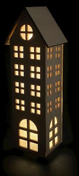 Casetta in legno natale con led cm h21