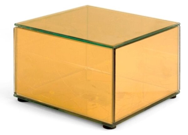 Alzata in vetro natale colore oro con led cm h10,5