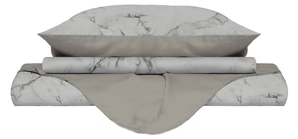 Copripiumino 1 Piazza e Mezzo con Federe Stampato in Microfibra Marble