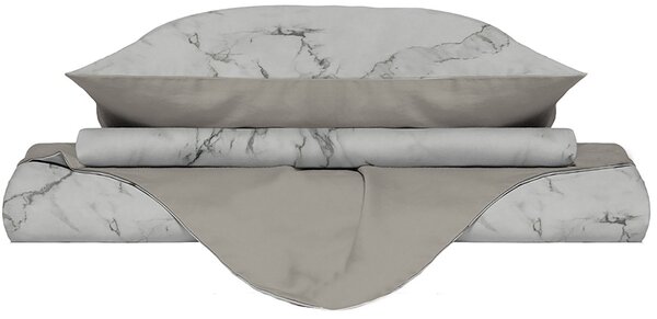 Copripiumino Singolo con Federe Stampato in Microfibra Marble