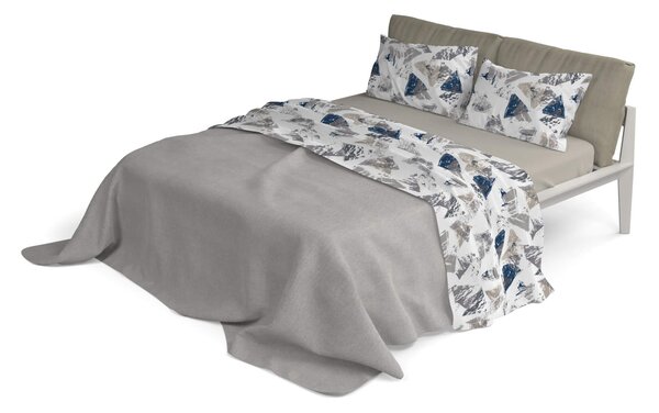 Set Lenzuola Matrimoniale Sopra Sotto e Federe in Microfibra Urban Blu