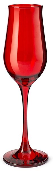 Set 6 Calici Wavy flute in vetro colore rosso cl 19