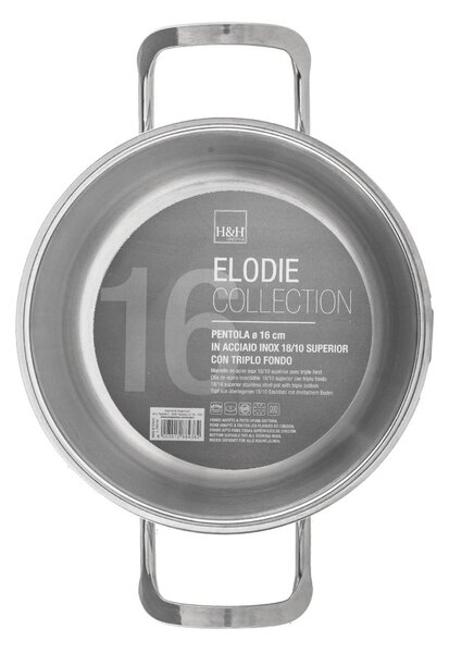 Pentola 2 manici Elodie in acciaio inox 18/10 cm 16