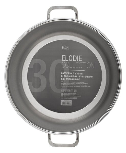Casseruola 2 manici Elodie in acciaio inox 18/10 cm 30
