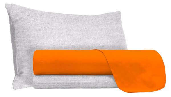 Set Lenzuola Singolo Sopra Sotto e Federe in Cotone Zucca