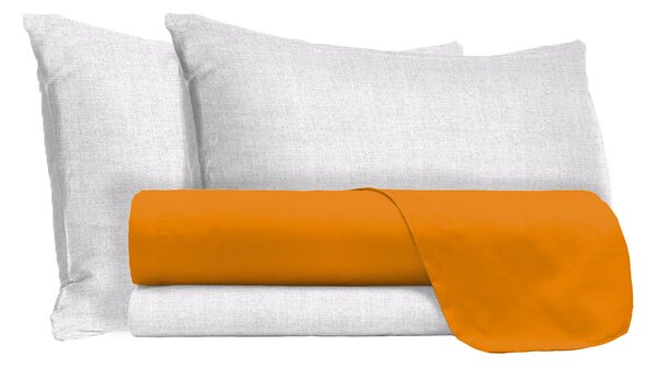 Set Lenzuola Singolo Sopra Sotto e Federe in Cotone Zucca