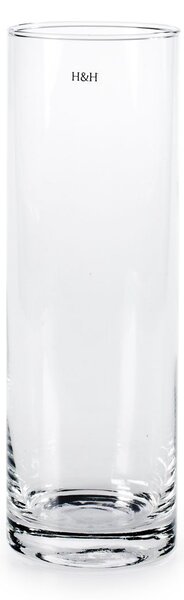Vaso in vetro trasparente cilindrico cm 10x30h