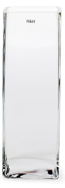 Vaso in vetro trasparente quadrato cm 12x12x36h