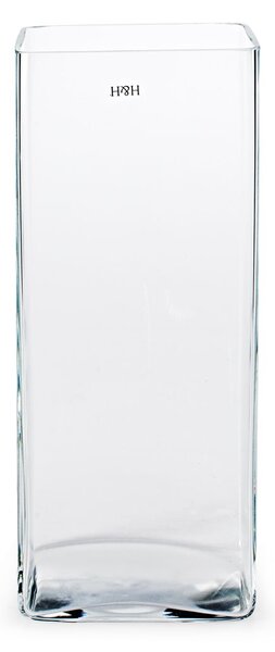 Vaso in vetro trasparente quadrato cm 12x12x30h