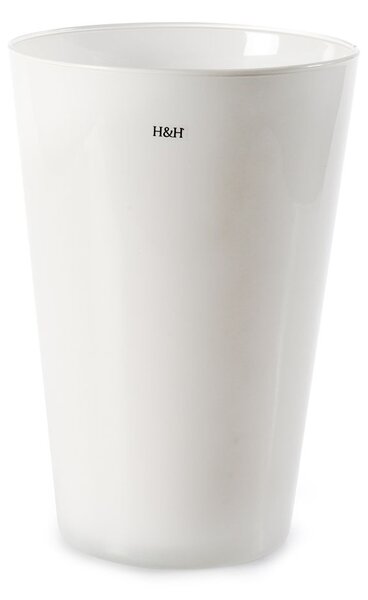 Vaso in vetro conico colore bianco cm 26