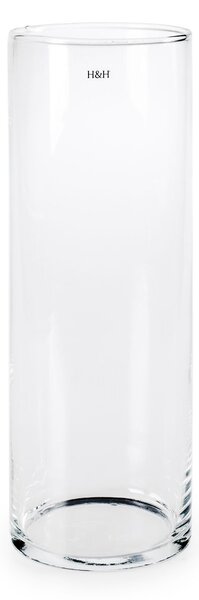 Vaso in vetro trasparente cilindrico cm 12x35h