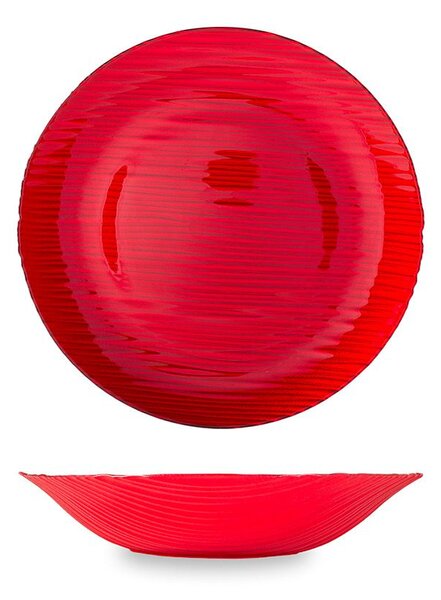 Set 6 piatti fondi Silk in vetro effetto seta colore rosso cm 21