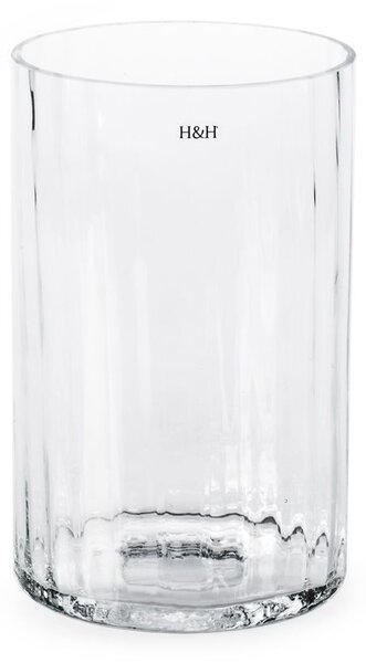 Vaso in vetro ottico trasparente cilindrico cm 14x22h