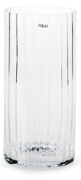 Vaso in vetro ottico trasparente cilindrico cm 12x26h
