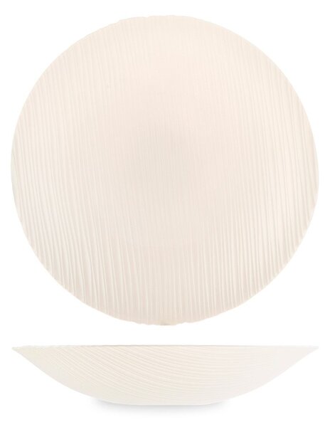 Centrotavola Silk in vetro effetto seta colore perla cm 30