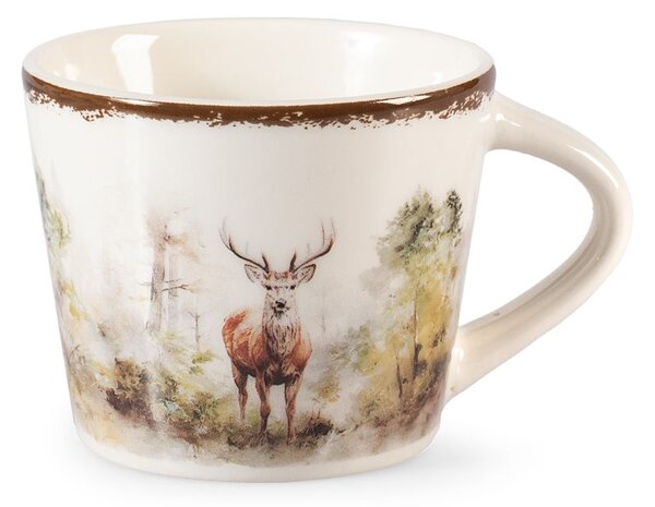 Set 18 Tazze caffè Deer Spirit in new bone china decorata cc 90