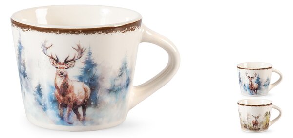Set 18 Tazze caffè Deer Spirit in new bone china decorata cc 90
