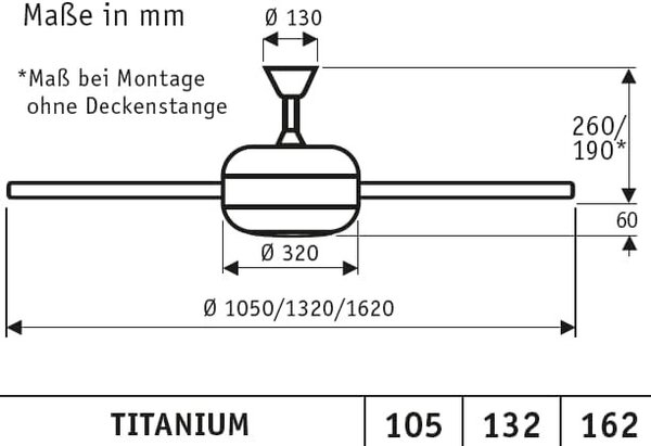 TITANIUM 105, Ventilatore con Luce, CasaFan