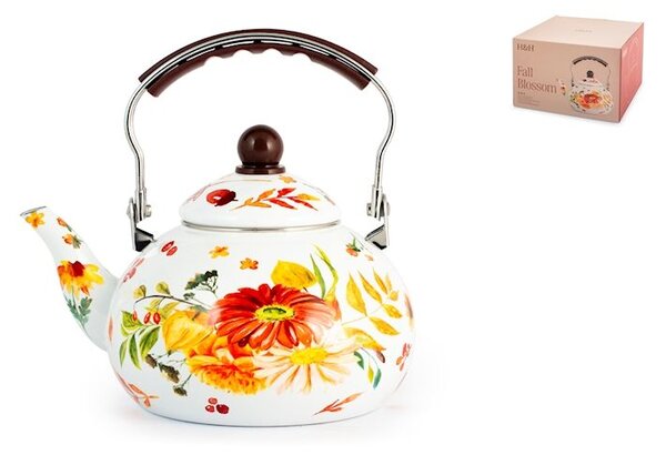 Bollitore Fall Blossom in smalto decorato lt 2,5