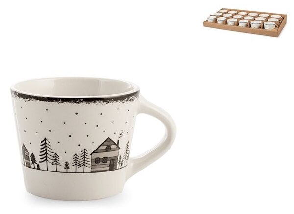 Set 18 tazze caffè Winter House in new bone china decorate cc 90