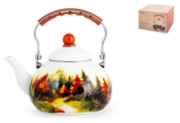 Bollitore Woods in smalto decorato lt 2,5