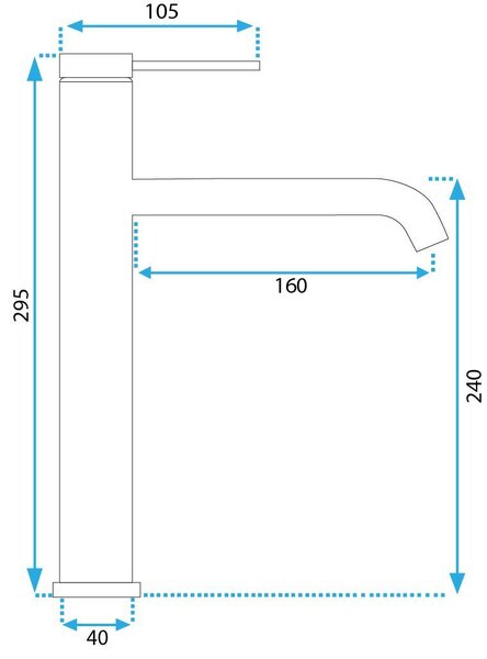 Rubinetto da lavabo Rea CLIF TITANIUM HIGH