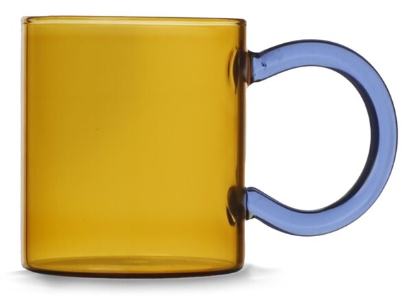 Set 6 mug in vetro borosilicato colori assortiti cl 38,5 forma cilindrica