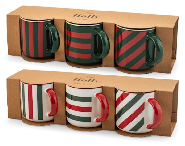 Confezione 6 tazze mug natalizie Holly in new bone china decorate cc 360