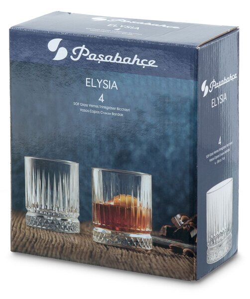 Confezione 4 bicchieri DOF whisky Elysia in vetro cl 21