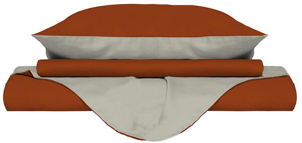 Copripiumino con Sacco e Federe Doubleface Terra/Panna 1 Piazza e Mezzo