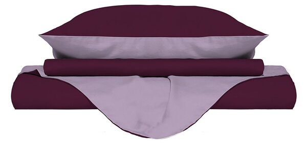 Copripiumino con Sacco e Federe Doubleface Lilla/Prugna Singolo