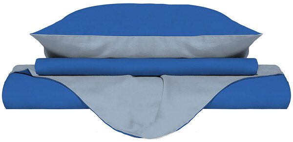 Copripiumino con Sacco e Federe Doubleface Royal/Azzurro Singolo