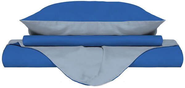 Copripiumino con Sacco e Federe Doubleface Royal/Azzurro 1 Piazza e Mezzo