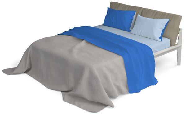 Set Lenzuola Sopra Sotto e Federe Doubleface Royal/Azzurro Matrimoniale