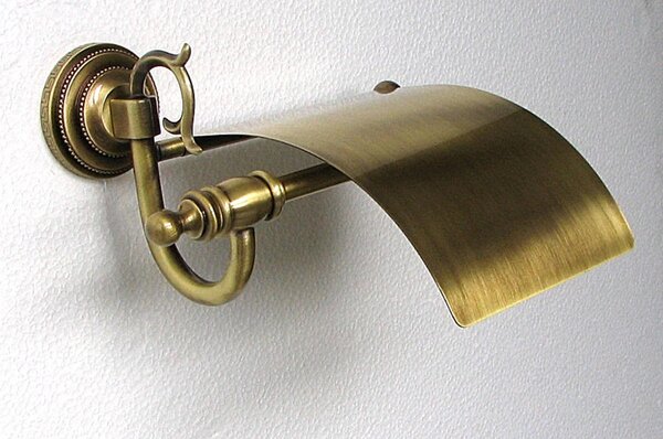 Porta carta igienica con coperchio in Ottone Dimensione 20x12xh 14 cm, Linea FLORENCE Bronzo Satinato