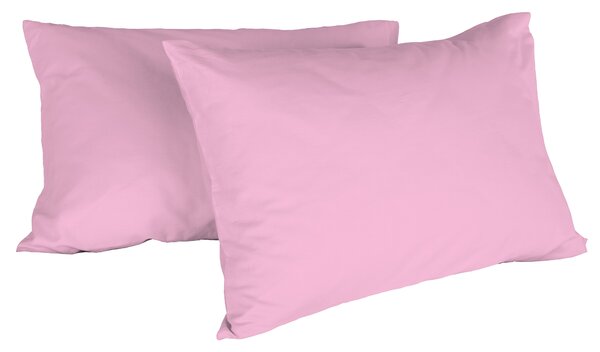 Coppia di Federe Tinta Unita Rosa