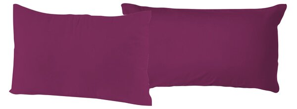 Coppia di Federe 52x82 cm in Cotone Tinta Unita Fucsia