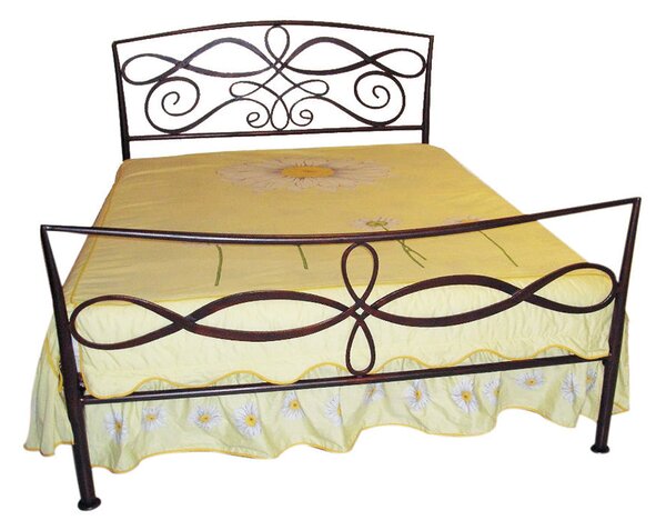 Struttura Letto Matrimoniale in Metallo 160x200cm Fantasia Bronzo Antico
